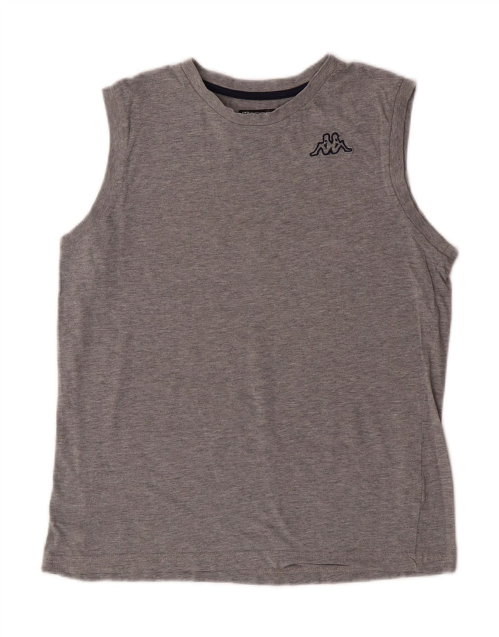 KAPPA Boys Vest Top 13-14 Years Grey Flecked Cotton
