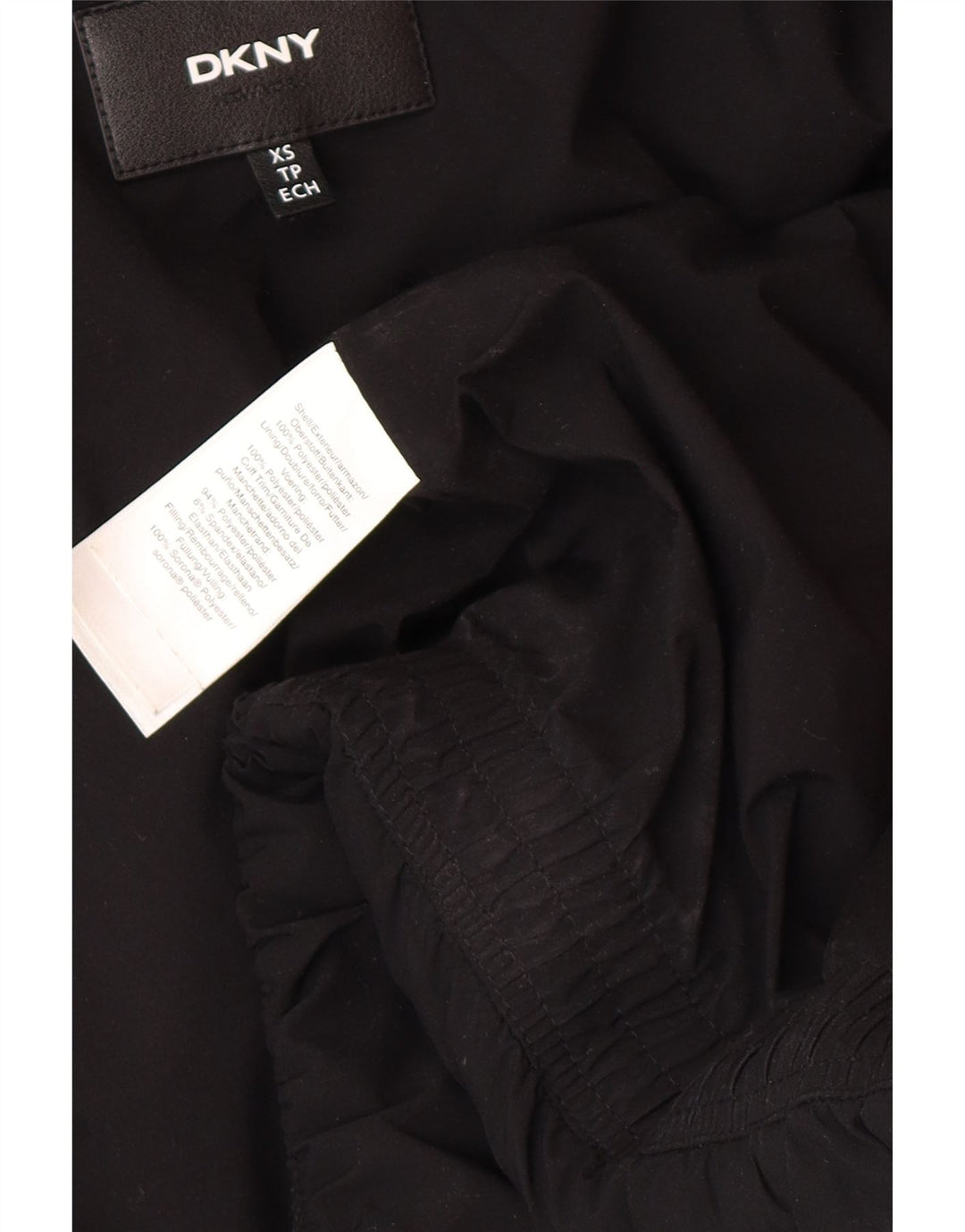 Giacca imbottita con cappuccio da donna Dkny UK 6 XS nera poliestere invernale