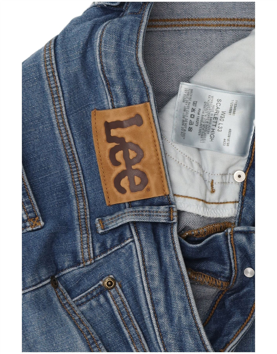 Jeans skinny alti Scarlett da donna LEE W30 L31 cotone blu