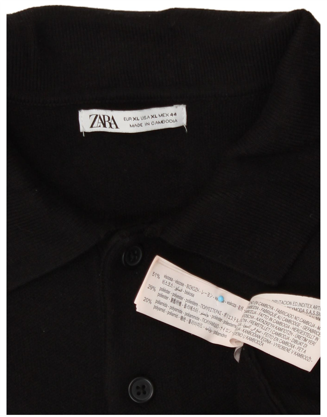 Maglione Zara da uomo con collo alto XL in viscosa nera