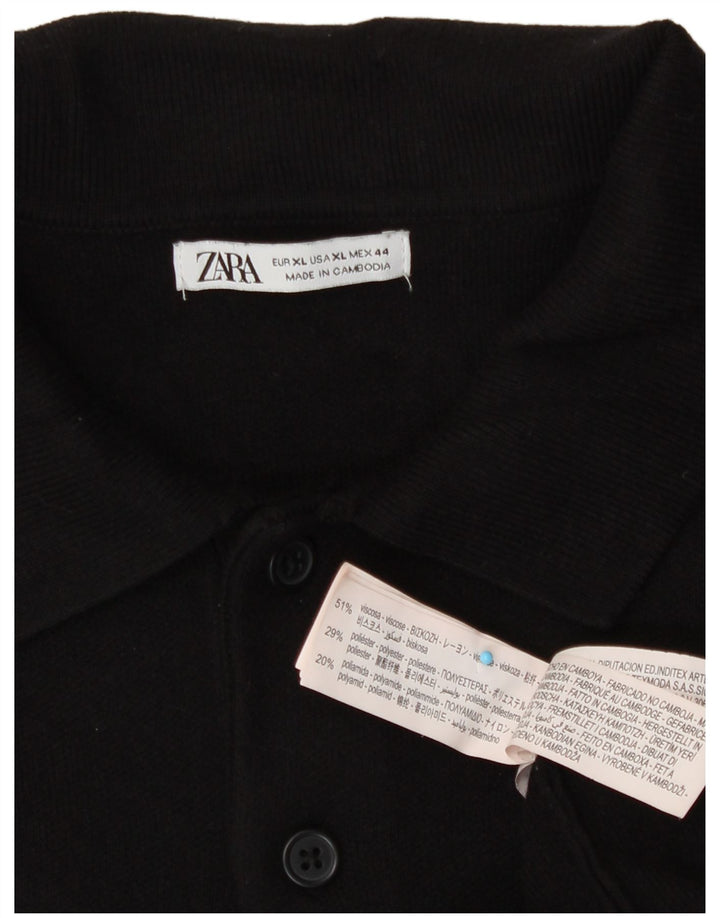 Maglione Zara da uomo con collo alto XL in viscosa nera