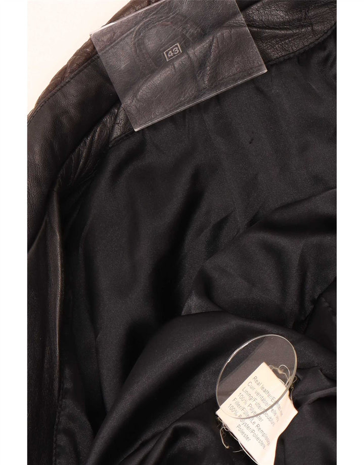Giacca in pelle vintage da uomo UK 38 media nera