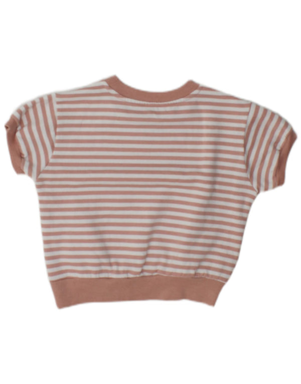 Felpa Dkny Bambina Manica Corta Maglione 5-6 Anni Cotone a Righe Rosa