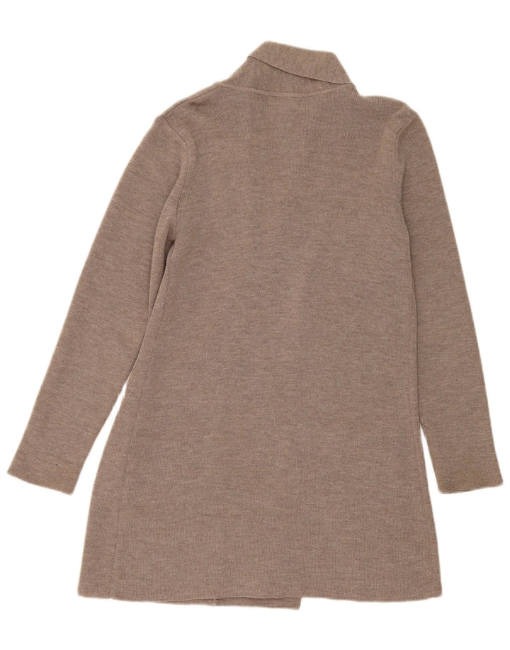Maglione cardigan aperto lungo da donna Orvis UK 14 Lana merino beige medio