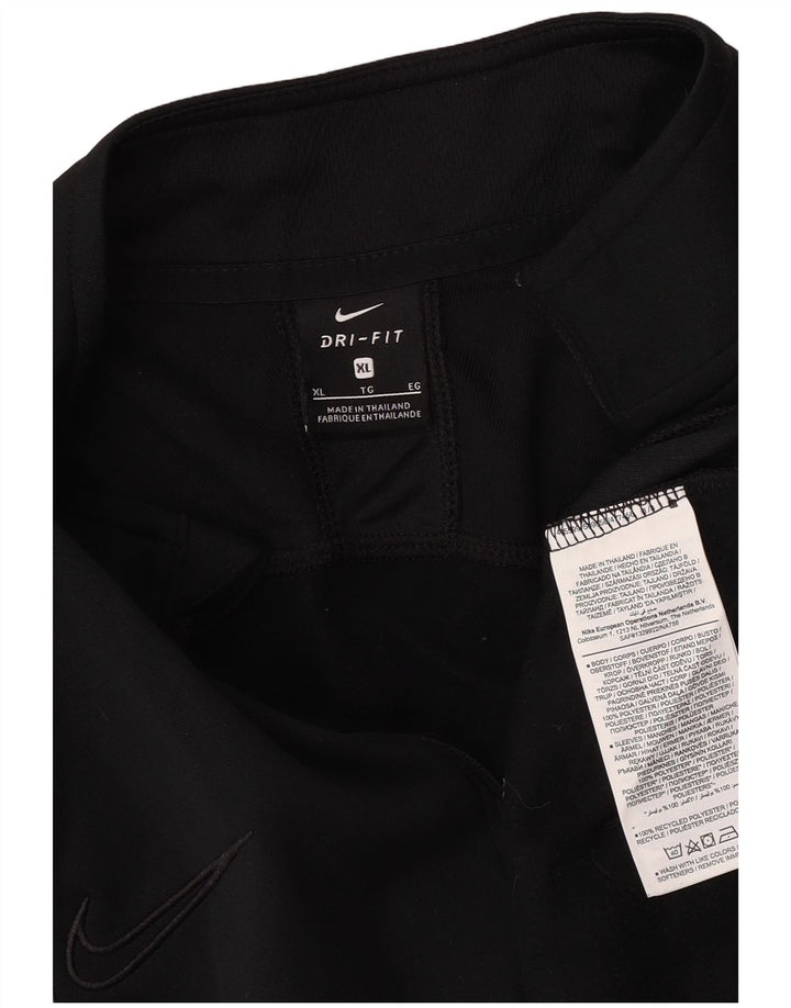 Top della tuta da ginnastica Nike Dri Fit con zip e collo da uomo XL in poliestere nero