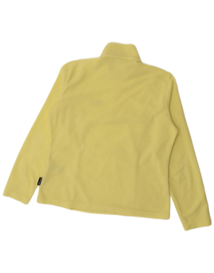 JACK WOLFSKIN Womens Zip Neck Fleece Jumper UK 16 Large Yellow Polyester