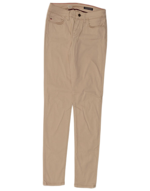 Pantaloni casual skinny da donna Tommy Hilfiger Venice RW W26 L32 cotone beige