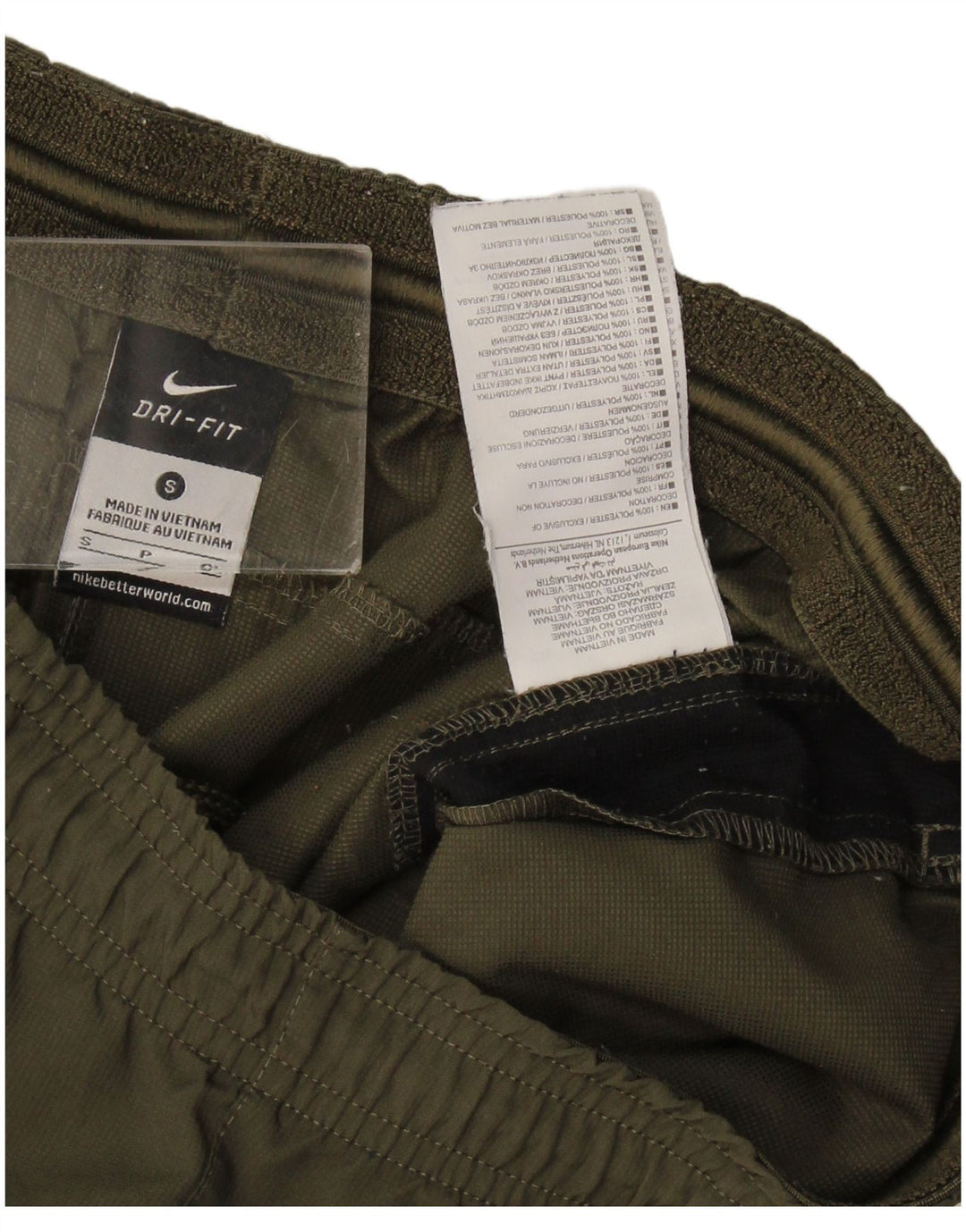 Pantaloncini sportivi Nike Dri Fit da uomo piccoli in poliestere color kaki