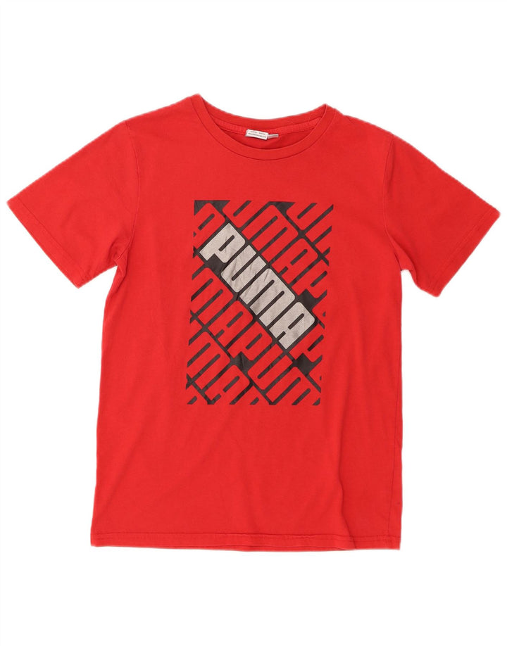 T-shirt grafica Puma da ragazzo, 14-15 anni, grande, in cotone rosso