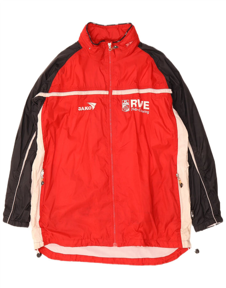 JAKO Mens Graphic Rain Jacket UK 40 Large Red Colourblock