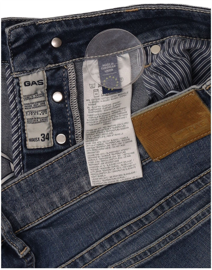 Pantaloncini di jeans da donna Gas W34 grandi in cotone blu