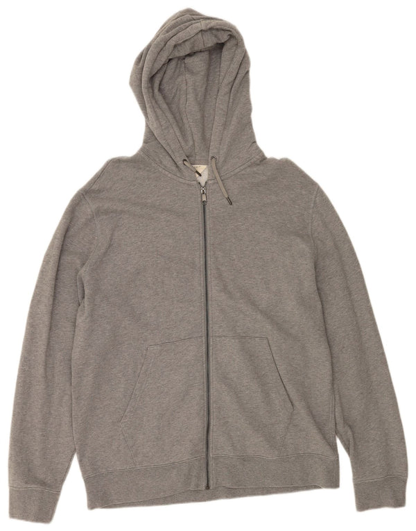 MARKS & SPENCER Mens Zip Hoodie Sweater XL Grey Cotton