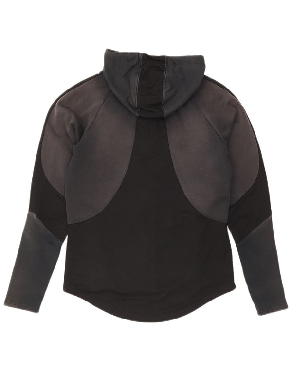Felpa con cappuccio e zip da donna Puma UK 10 Small Black Colourblock Cotton