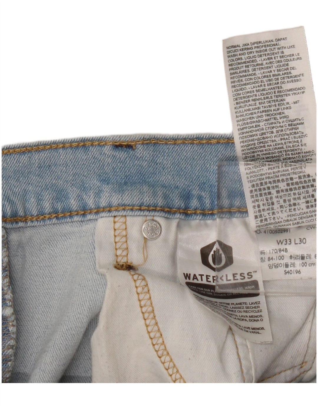 Jeans dritti da uomo Levi's W33 L30 in cotone blu