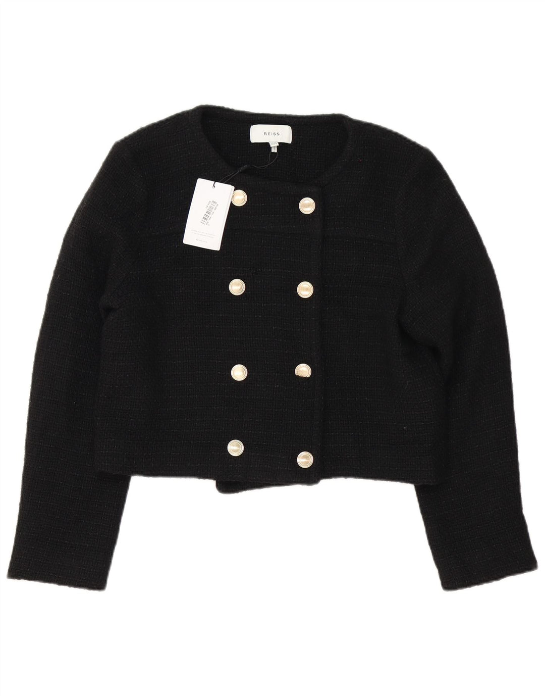 Giacca bolero doppio petto da donna Reiss UK 12 medio nero acrilico