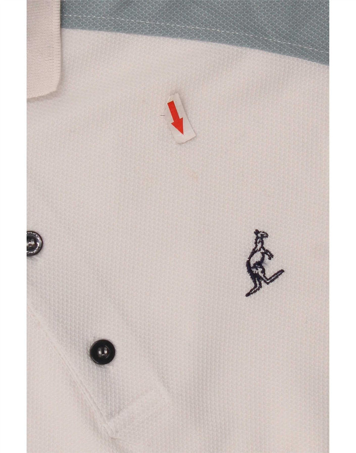 Polo da uomo AUSTRALIAN L'ALPINA Large in poliestere color block bianco