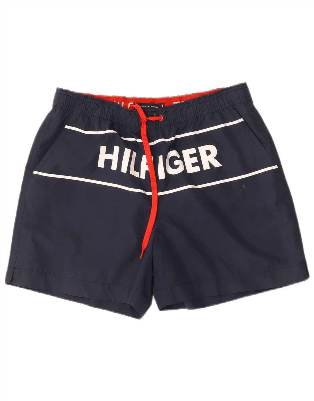 Pantaloncini da bagno grafici da uomo Tommy Hilfiger medio poliestere blu navy