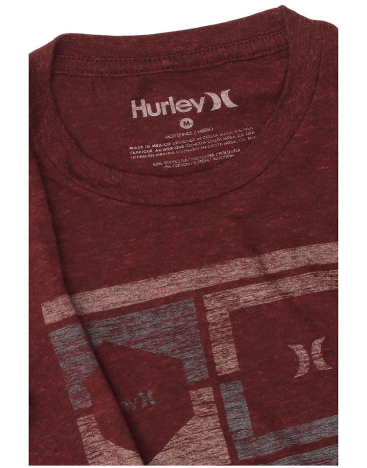 T-shirt grafica da uomo Hurley Top in poliestere marrone rossiccio medio