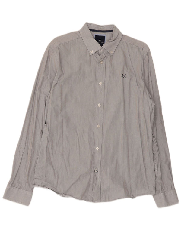 Crew Clothing Camicia slim fit da uomo in cotone gessato grigio medio