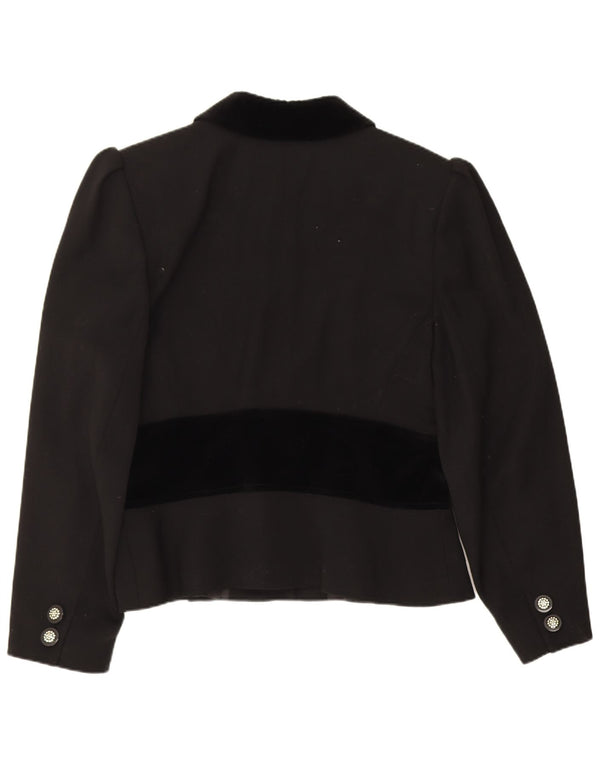 Giacca blazer da donna a 5 bottoni Valentino UK 14 grande in lana color block nera