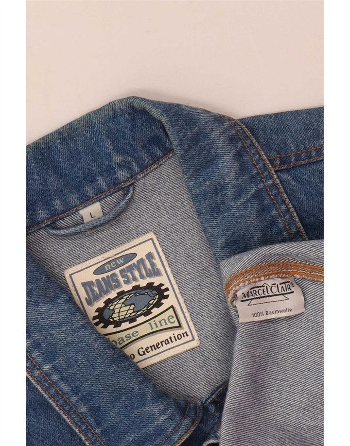 Gilet in denim da uomo Marcel Clair UK 40 grande cotone blu