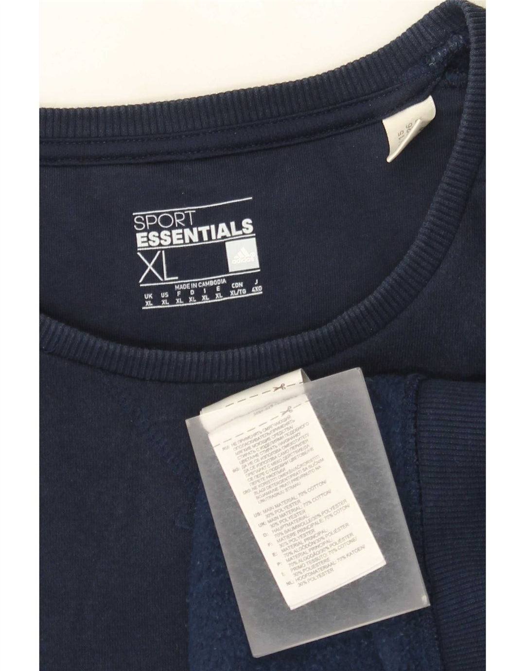 Felpa Adidas Uomo Maglione XL Blu Navy Cotone