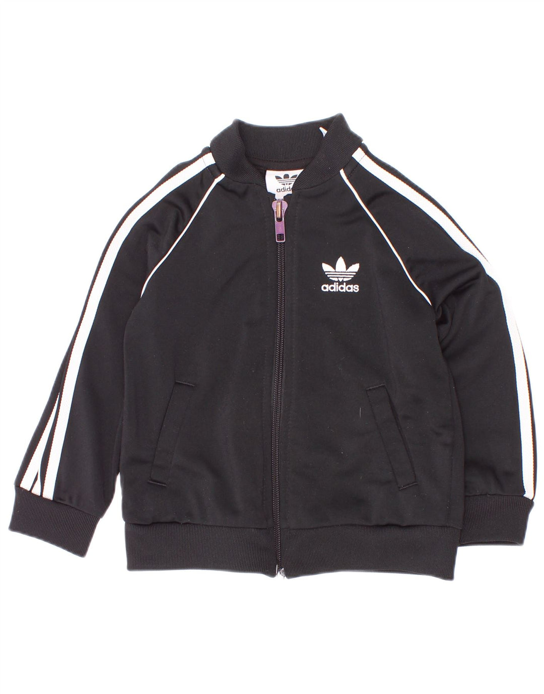 Giacca da tuta da bambino Adidas da bambino 9-12 mesi in poliestere nero