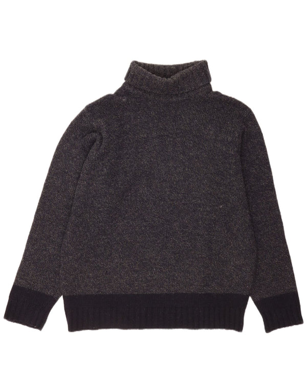 L.O.G.G Maglione da uomo con collo alto e maglione XL in lana vergine color block grigio