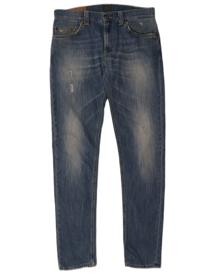 Dondup Jeans slim invecchiati da uomo W33 L32 in cotone blu
