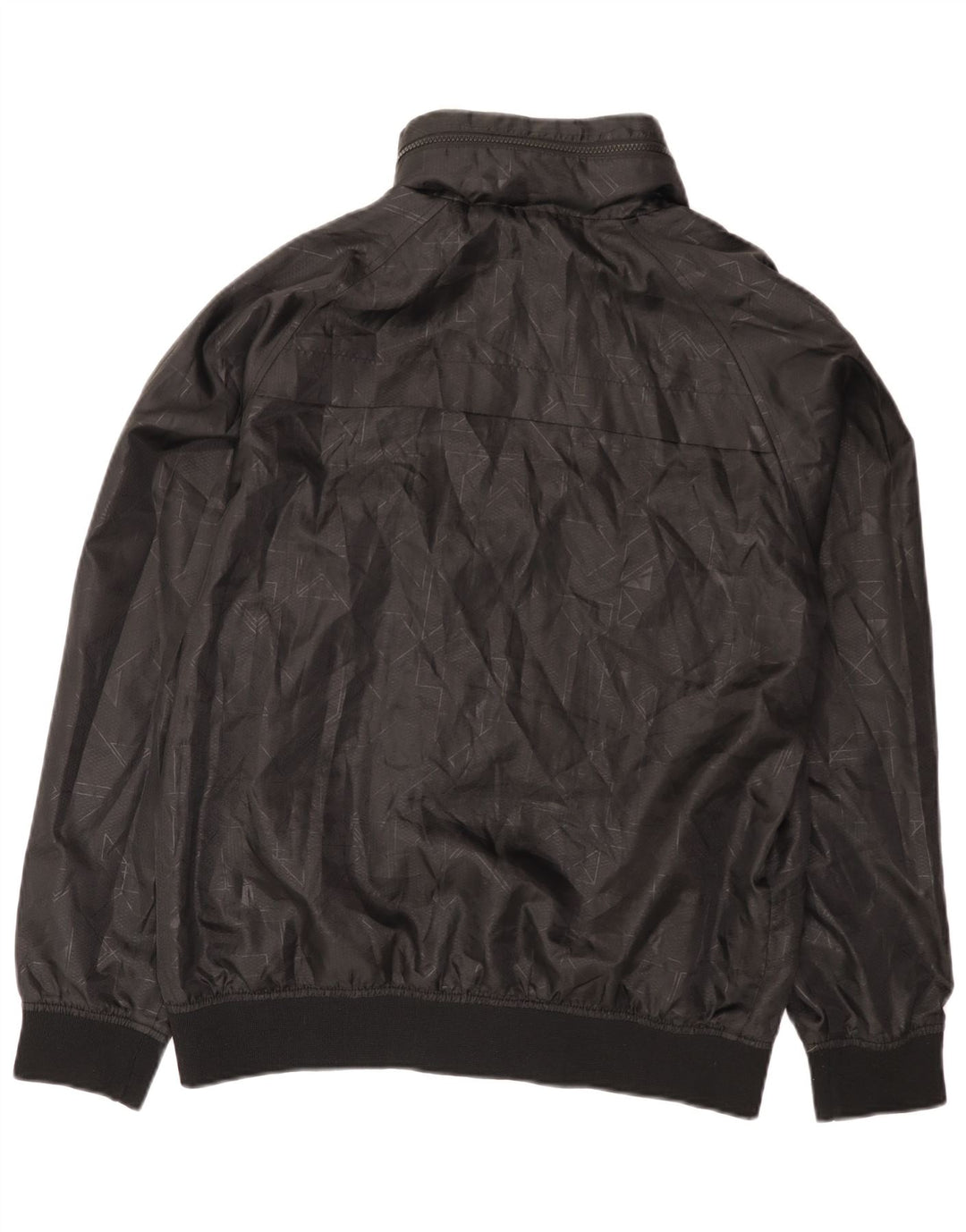 Bomber con cappuccio grafico da uomo vintage UK 42 XL Nero geometrico