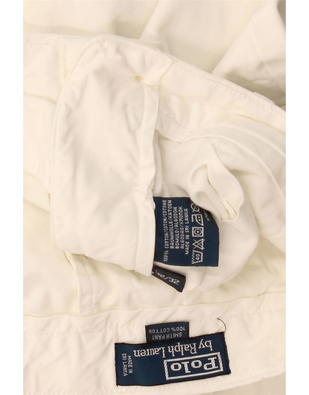 POLO RALPH LAUREN Pantaloni chino dritti Smith Pant da uomo W32 L32 bianchi