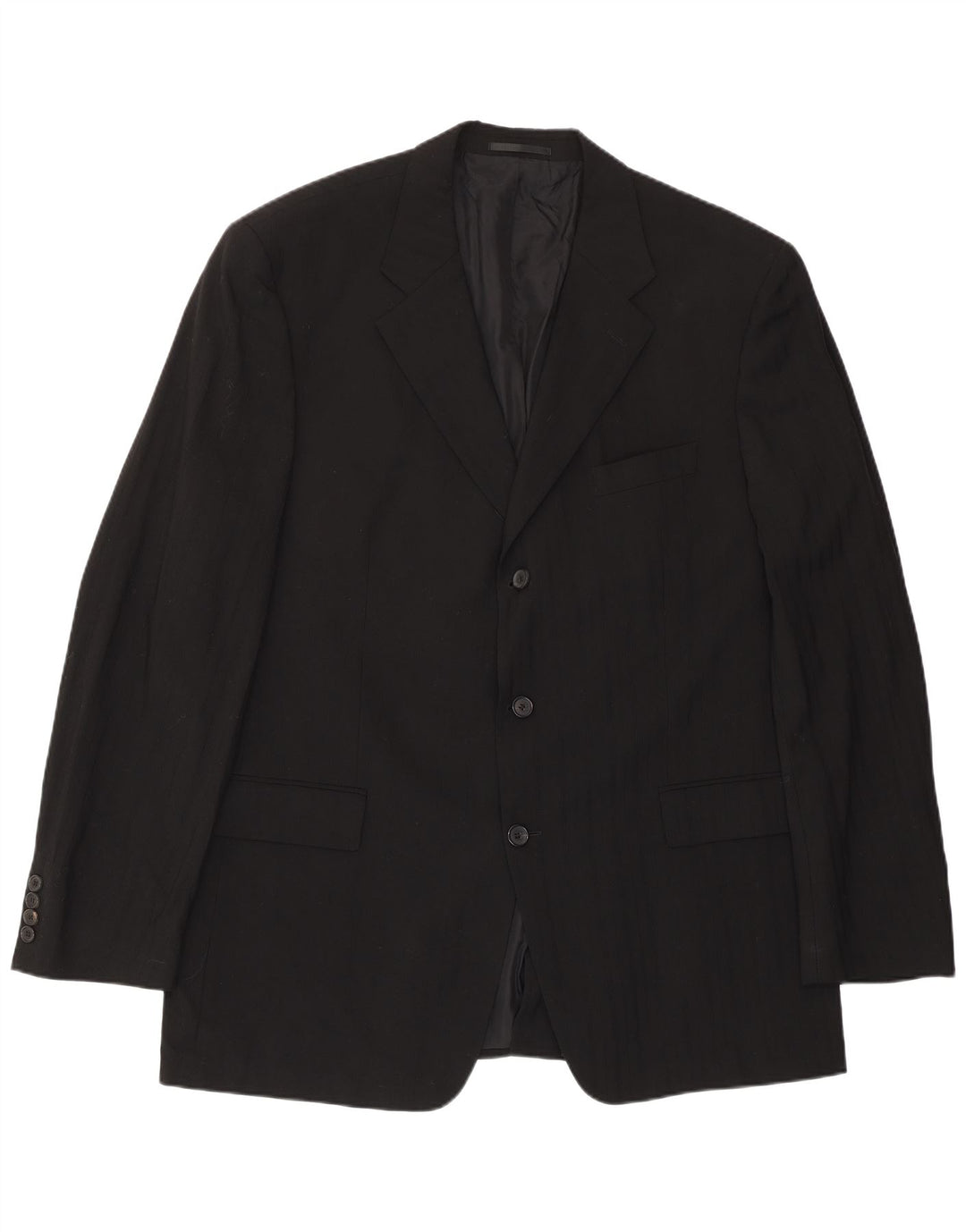 Giacca blazer da uomo a 3 bottoni Hugo Boss EU 56 3XL lana a righe nere