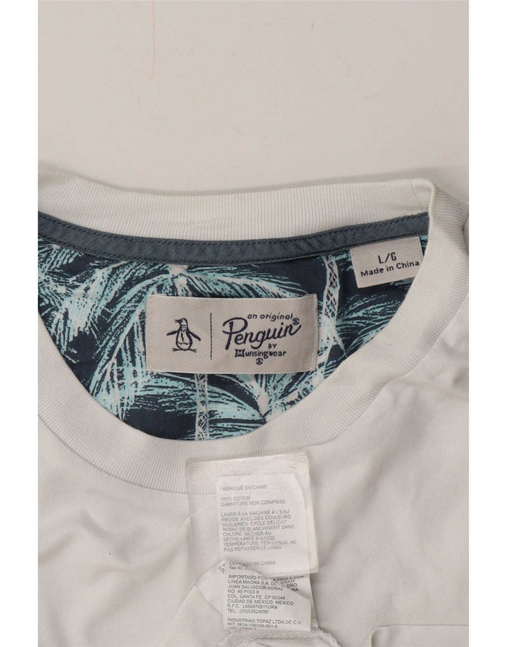 T-shirt da uomo Penguin Top grande in cotone bianco