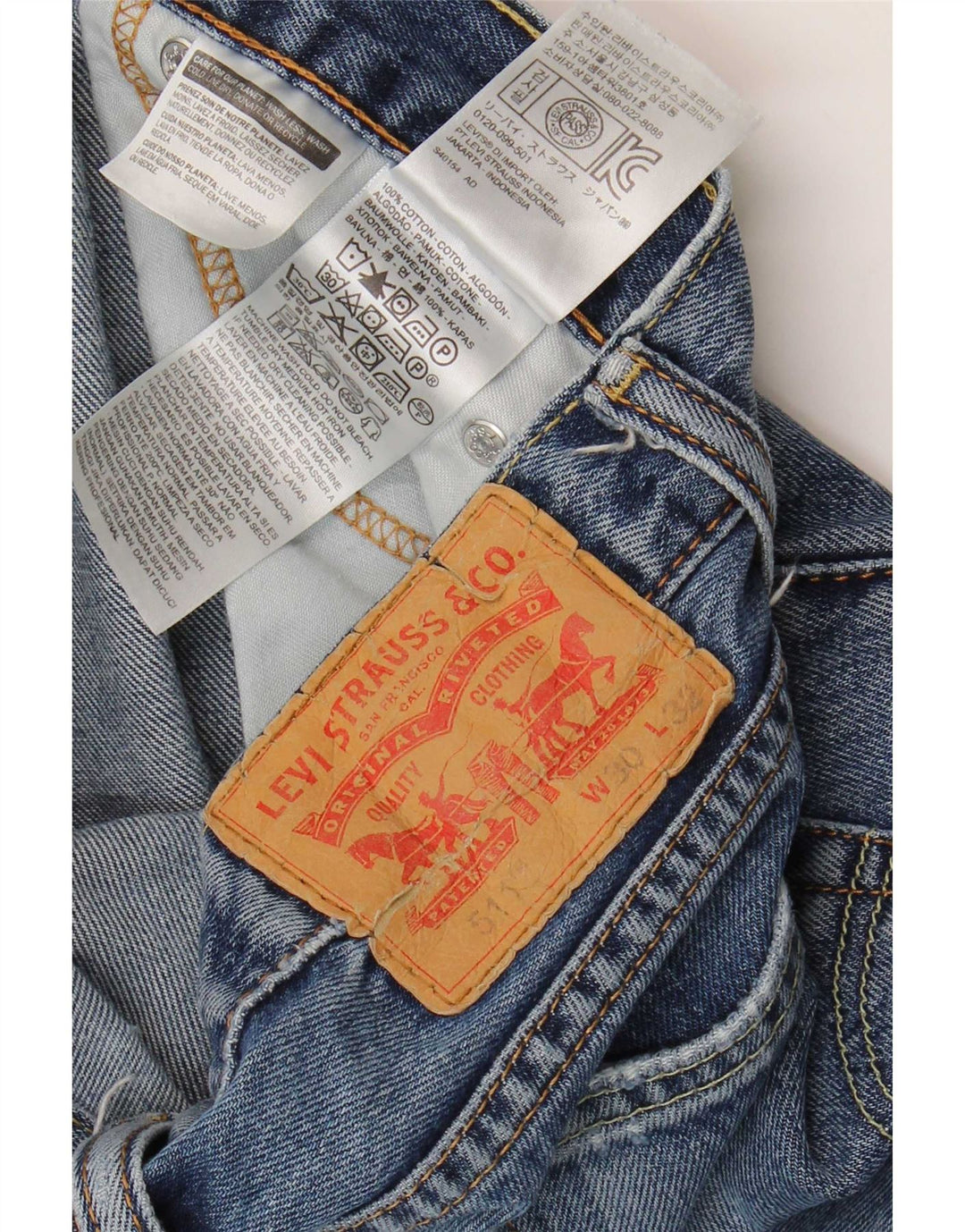 Jeans Levi's da donna 511 slim invecchiati W30 L28 cotone blu