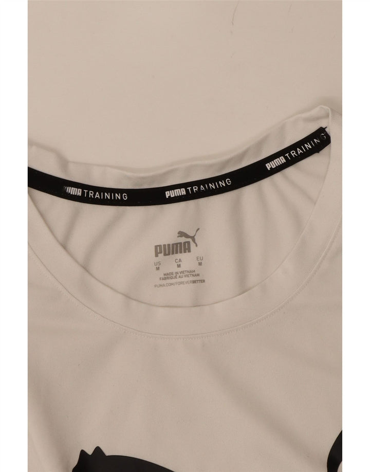 PUMA Womens Graphic Vest Top UK 12 Medium White Polyester Vintage Puma and Second-Hand Puma from Messina Hembry 