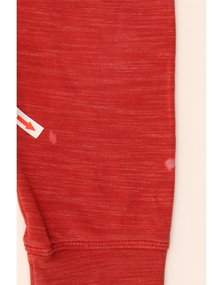 Maglione con cappuccio e zip grafica da uomo Reebok in cotone rosso medio