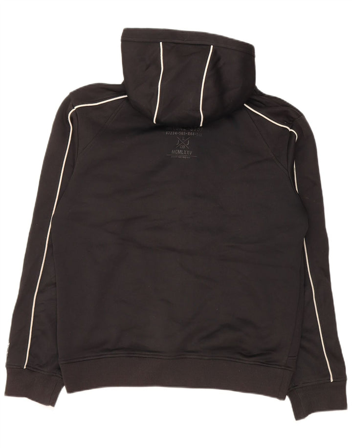 JACK & JONES Felpa con cappuccio e zip da donna UK 14 Medium Nero Colorblock