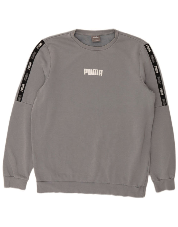 Felpa grafica da uomo Puma, maglione color block blu medio