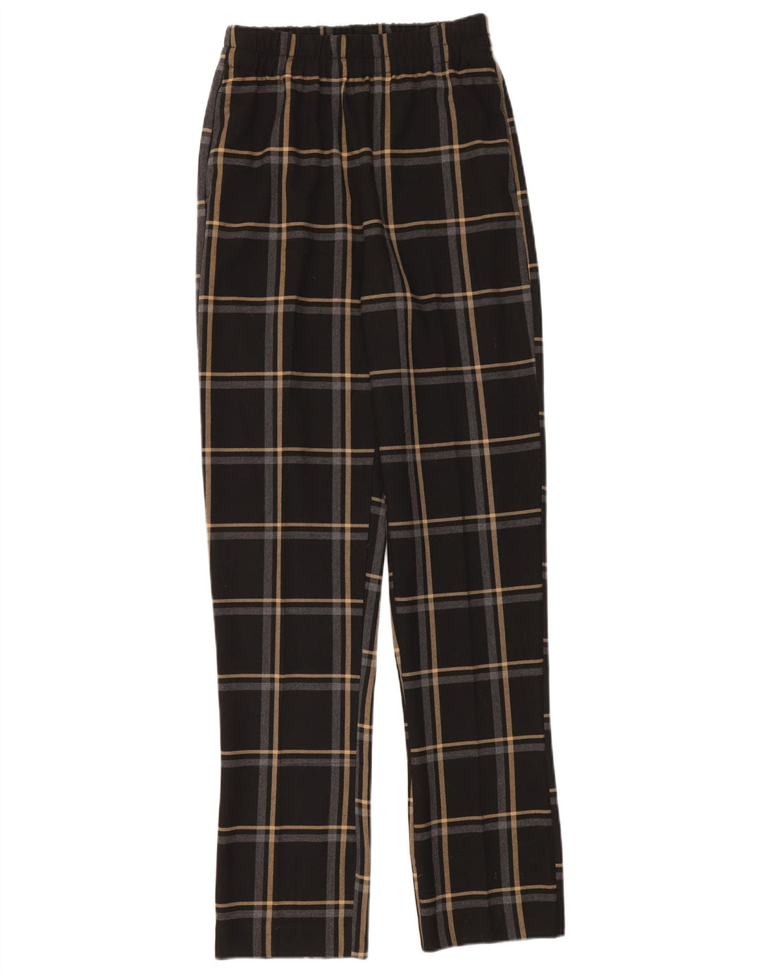 Pantaloni chino slim da donna Zara XS W24 L34 poliestere a quadri neri