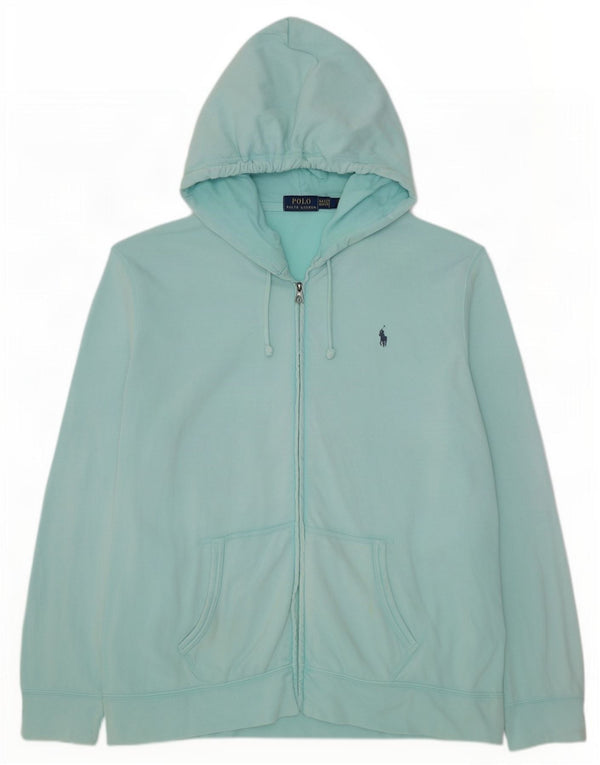 Polo Ralph Lauren Maglione con cappuccio e zip da uomo 2XL in cotone turchese