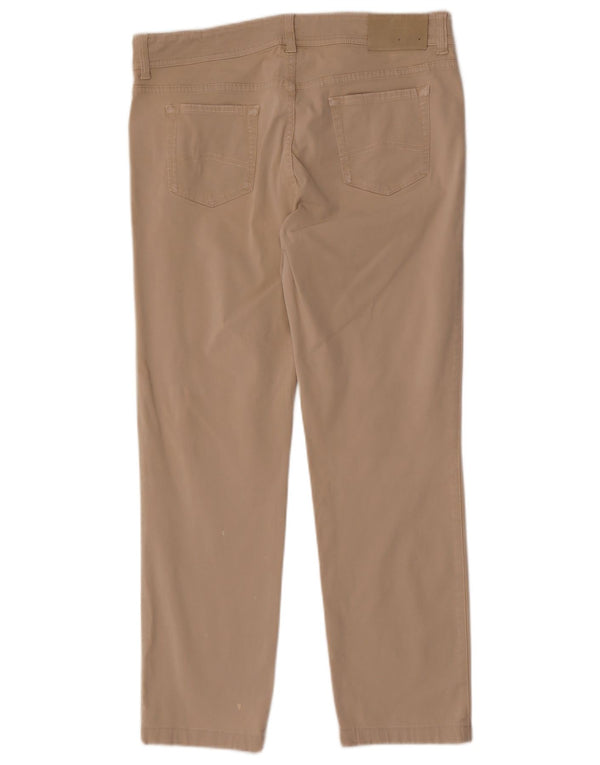 Armani Collezioni Mens Straight Casual Trousers W32 L28 Beige Cotton