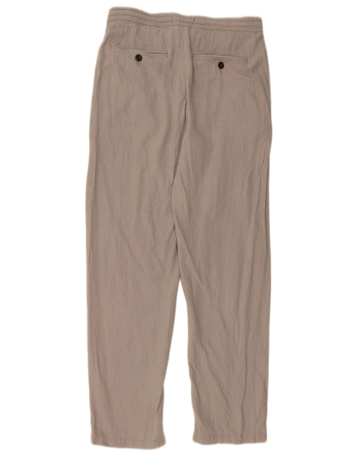 Pantaloni chino dritti regolari da donna Marks & Spencer W30 L31 Lino grigio