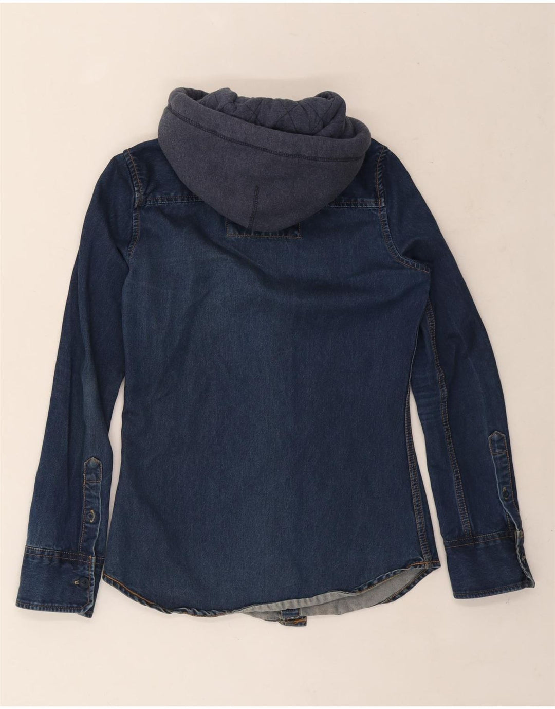 Camicia di jeans con cappuccio da uomo Superdry Small in cotone blu