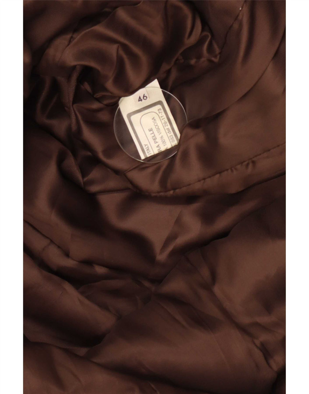 Cappotto in pelle vintage da donna IT 46 grande marrone