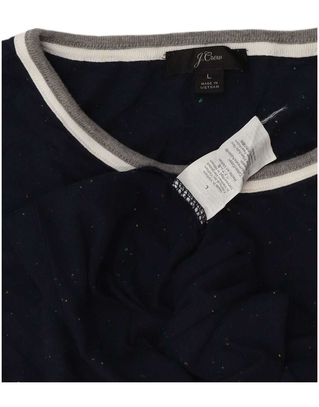 T-shirt da donna J. Crew Top UK 16 grande cotone screziato blu navy