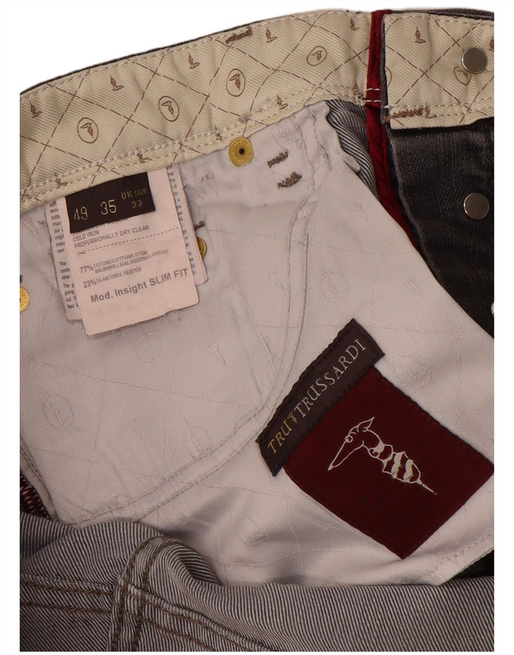 Jeans Slim Uomo Trussardi W33 L34 Cotone Grigio