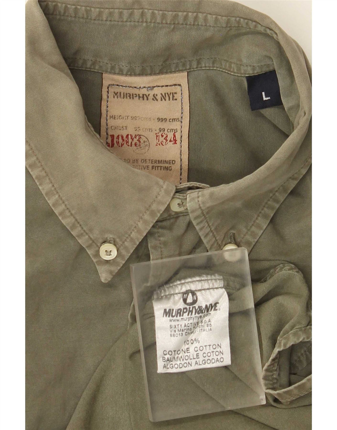 Murphy & Nye Mens Shirt Large Green Cotton