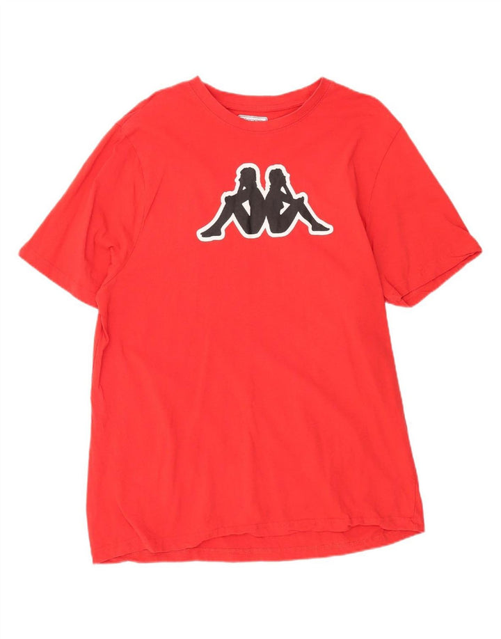 KAPPA Mens Graphic T-Shirt Top XL Red Cotton