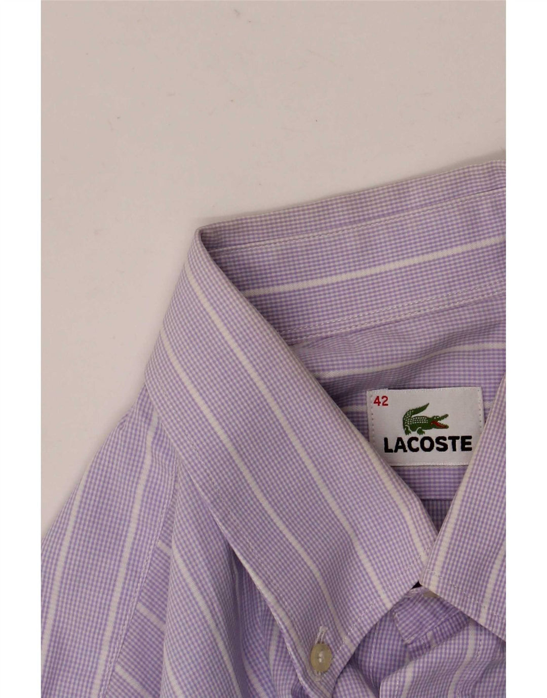 Camicia da uomo Lacoste taglia 42 grande cotone a righe viola