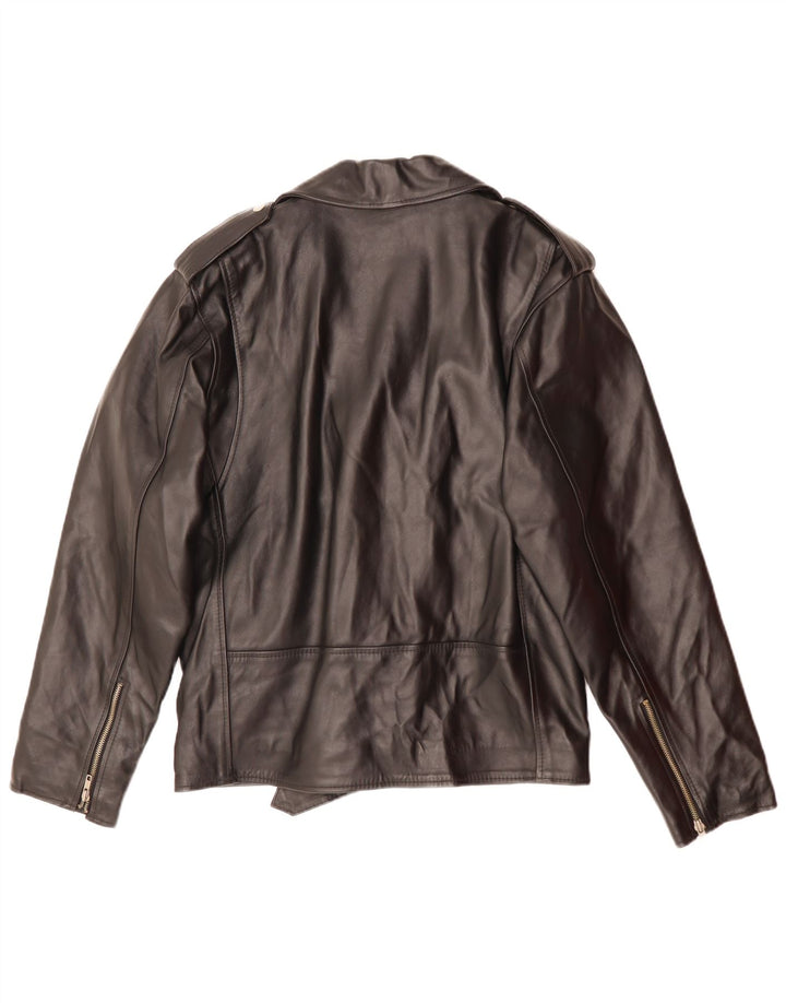 Giacca da motociclista in pelle da uomo MANHATTAN UK 38 Pelle nera media